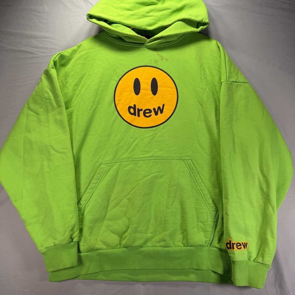 Drew House Hoodie Mens Large Green Pullover Sweatshirt Mascot Thick Oversized